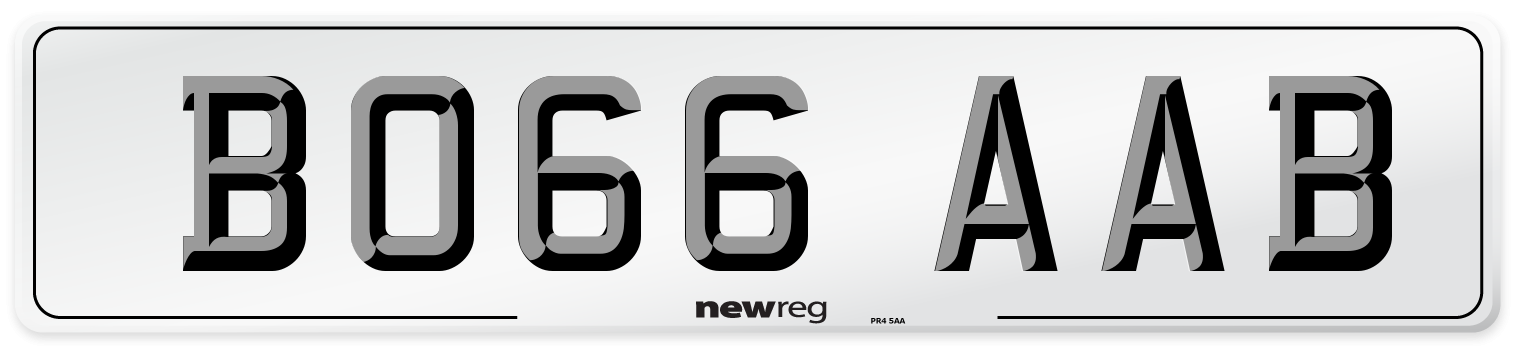 BO66 AAB Number Plate from New Reg